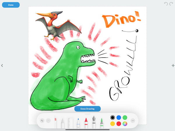 Drawing and adding stickers in My Story app